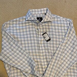 Johnnie-O Men's Light Blue/White Top Shelf Shirt - Medium